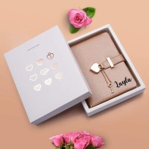 Personalized Heart Shape Lock Diary (Champaign)