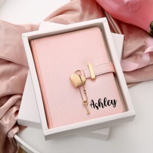 Personalized Heart Shape Lock Diary (Pink)