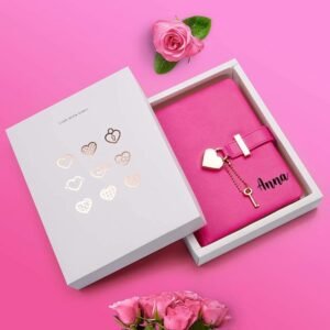 Personalized Heart Shape Lock Diary (Rose Red)