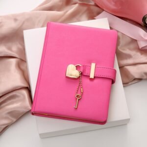 Heart Shape Lock Diary (Rose Red)