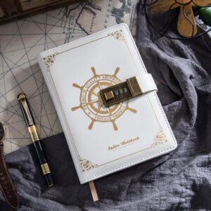Vintage Journal with Numeric Lock (White)