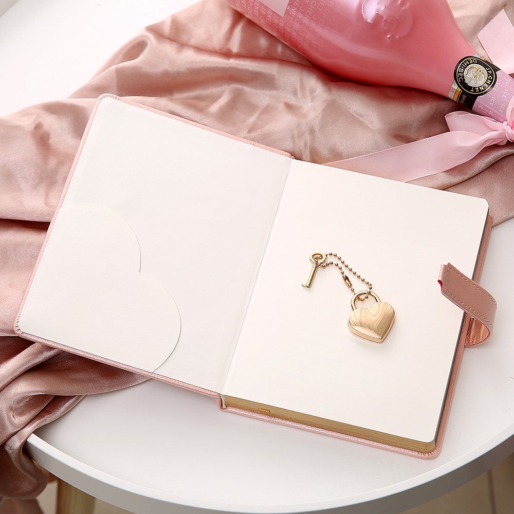Personalized Heart Shape Lock Diary (Pink) - Image 4